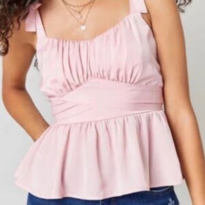 Trixxi Blush Ruffled Blouse M